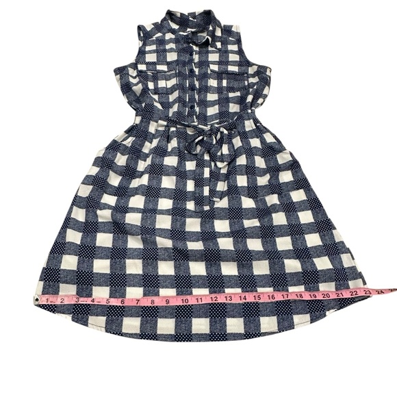 MONTEAU Navy Blue & White Checkered Plaid Sleeveless Midi Dress - Size Medium - Picture 15 of 16